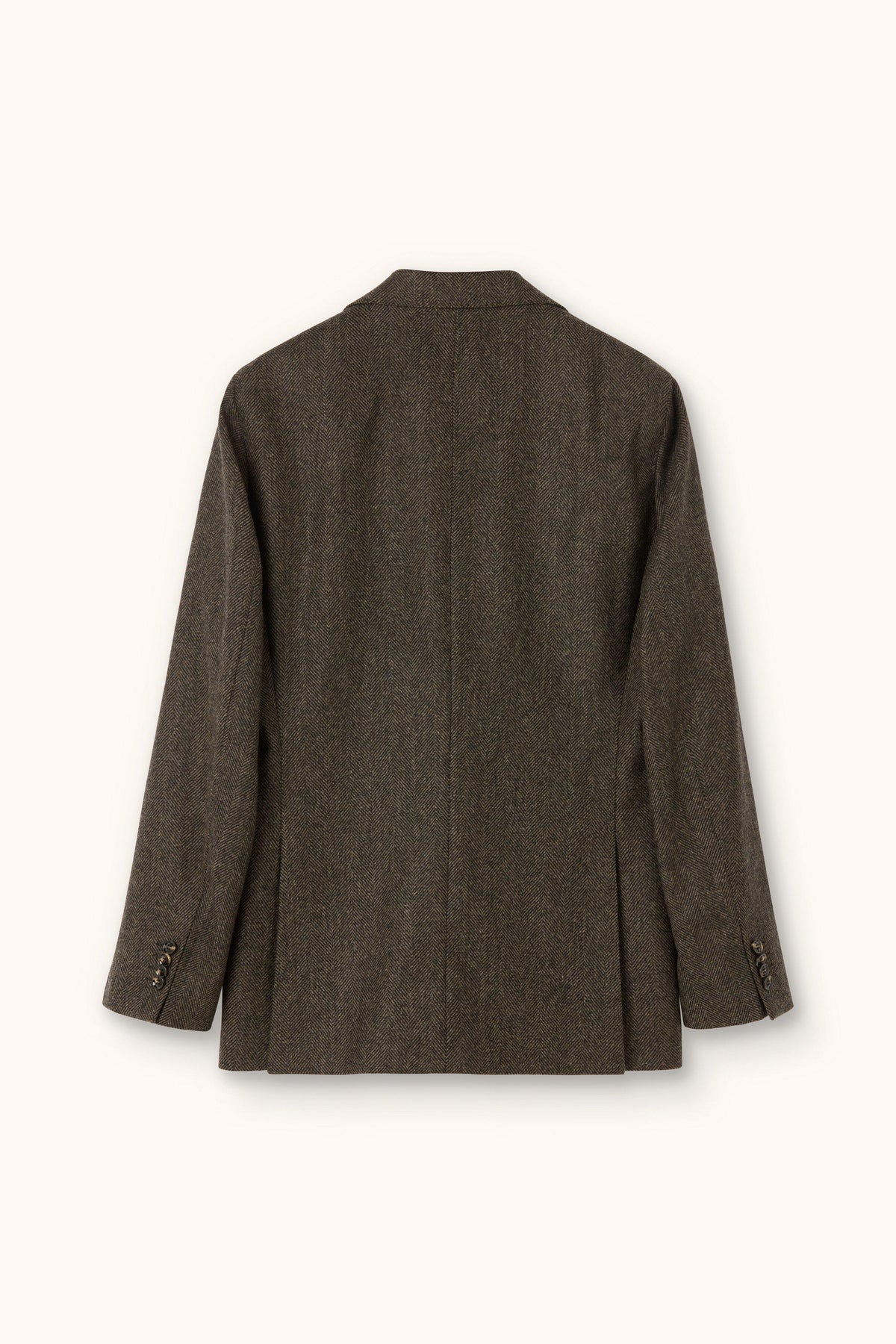 Fogerty Patch Regular Fit Fiskbensvävd Tweedkavaj - Brun – produktbild baksida