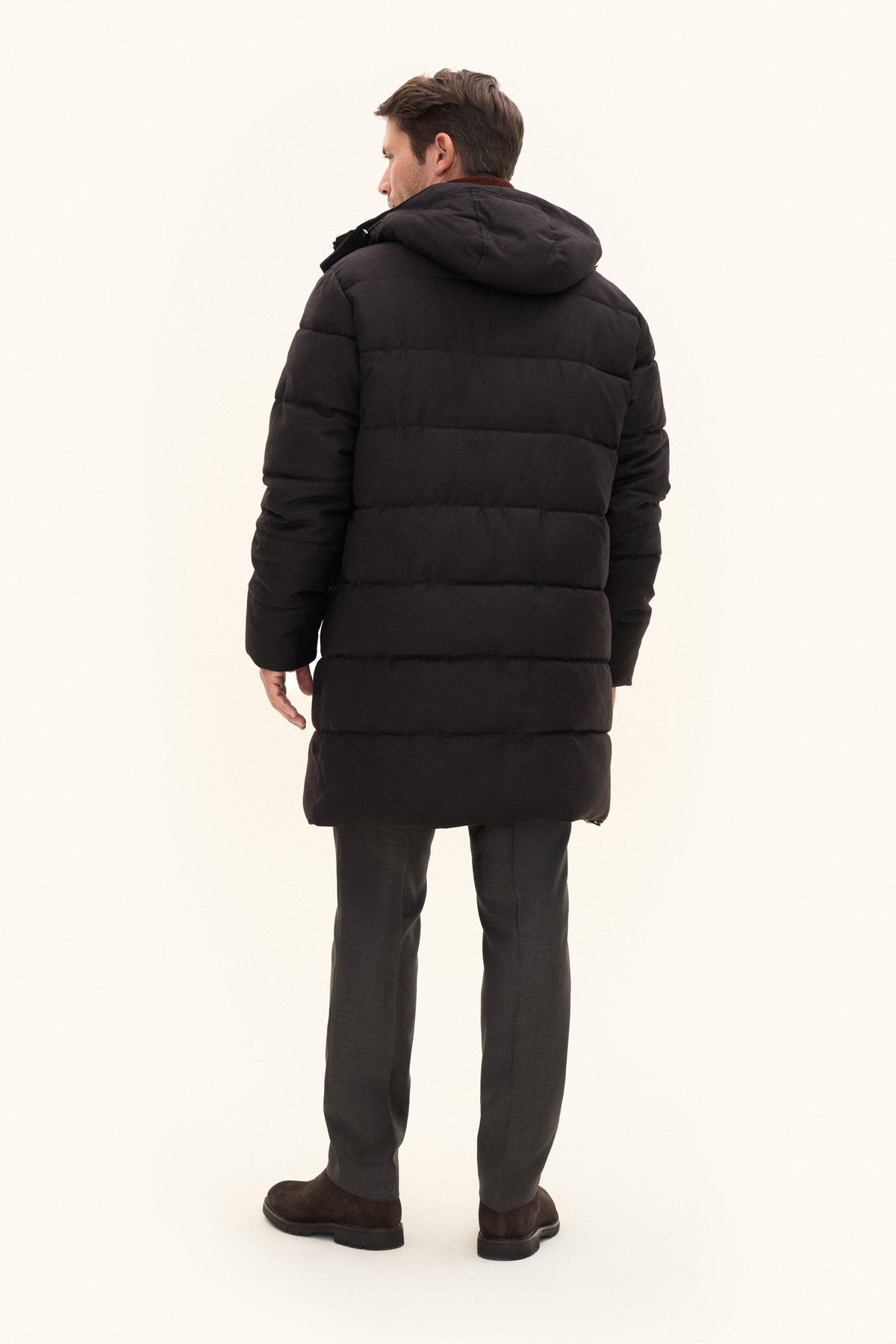 Vadderad Parkas Flanell - Brun – modellbild