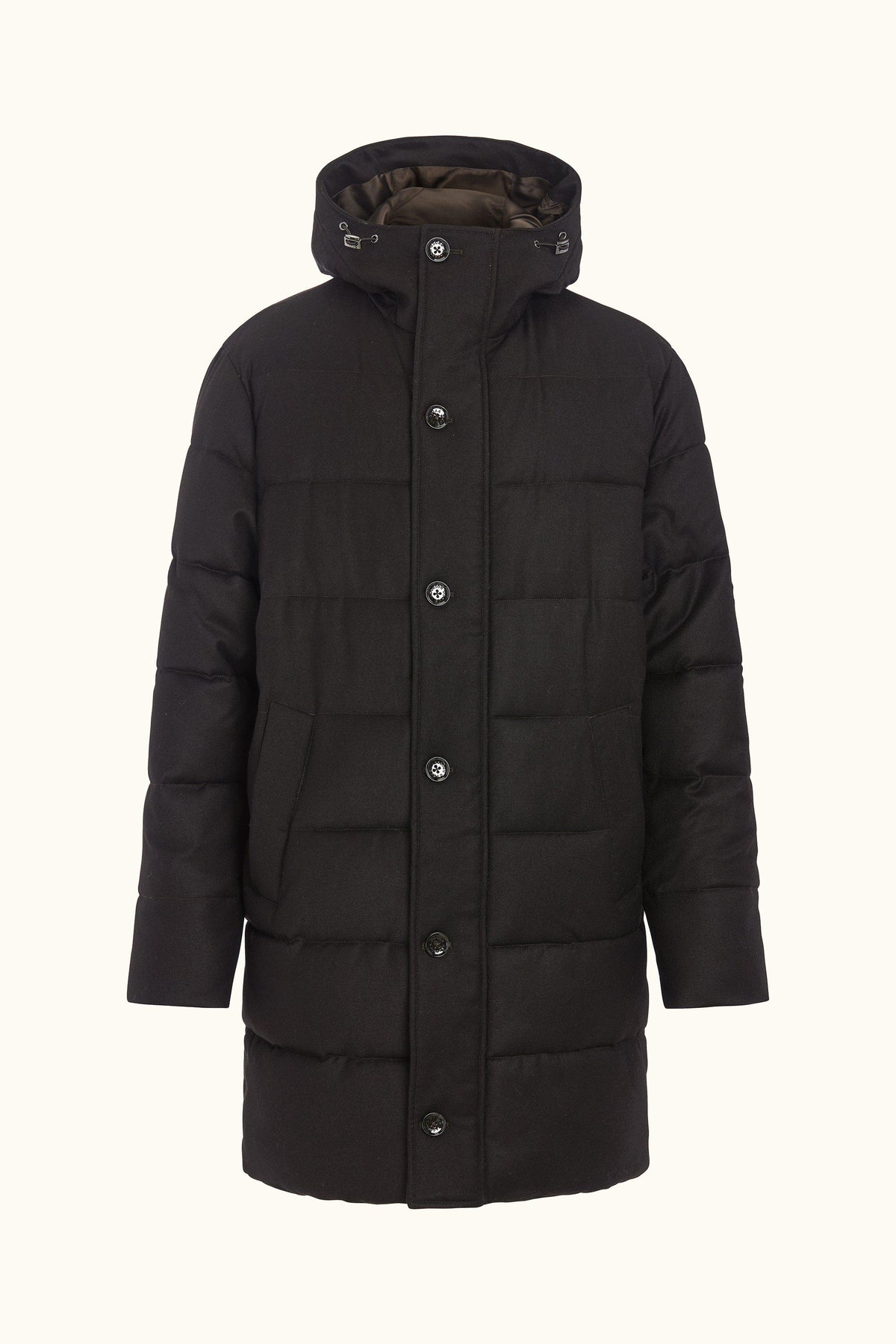 Vadderad Parkas Flanell - Brun – produktbild framsida