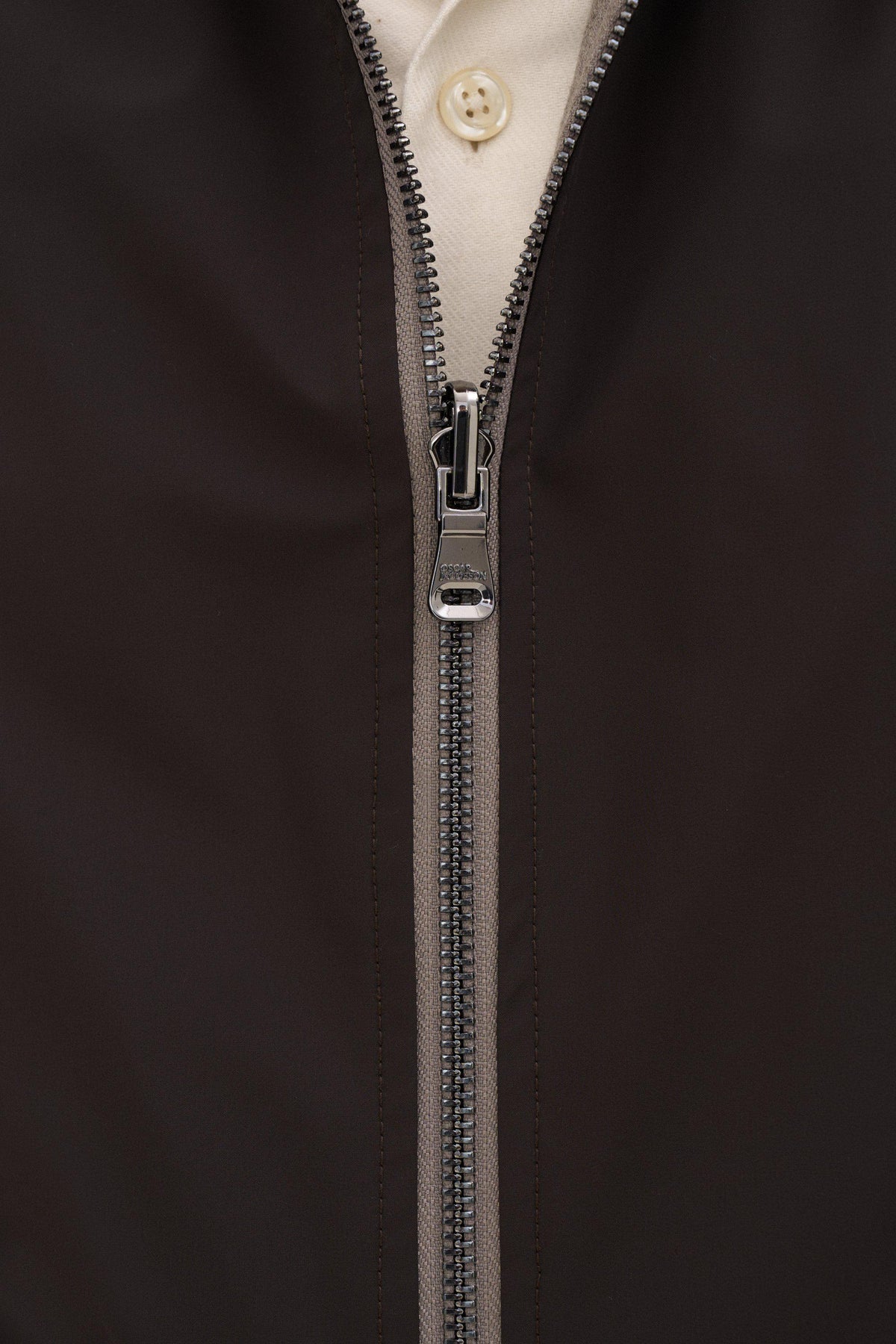 Vändbar Vadderad Flanellväst - Beige – detalj