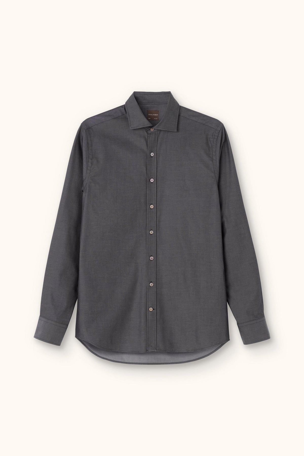 Slim Fit Cutaway Skjorta - Mörkgrå – produktbild framsida