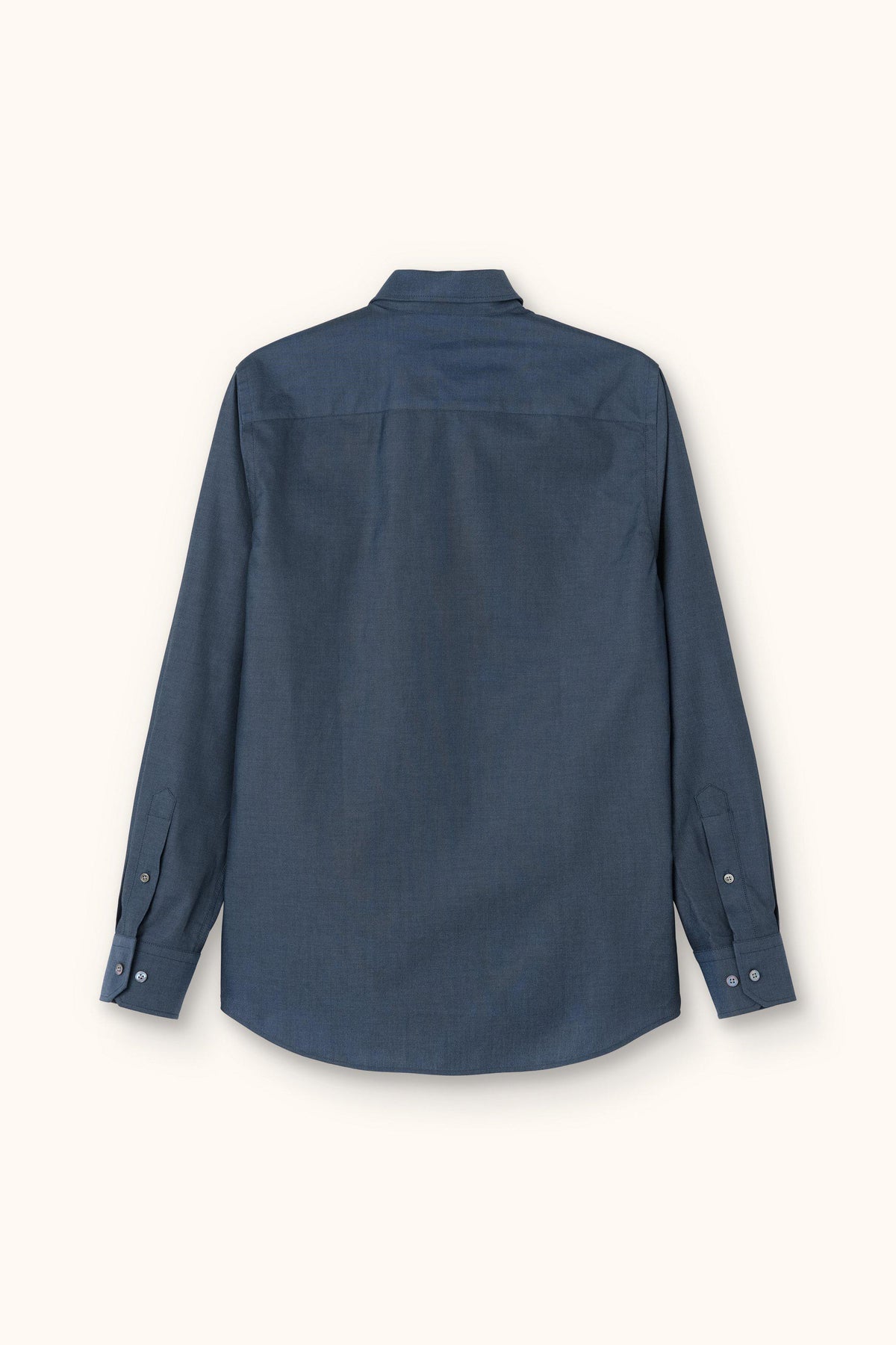 Slim Fit Cutaway Skjorta - Blå – produktbild baksida