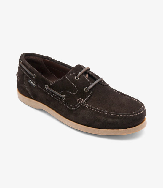 Loake mörkbruna skor i sammet herr