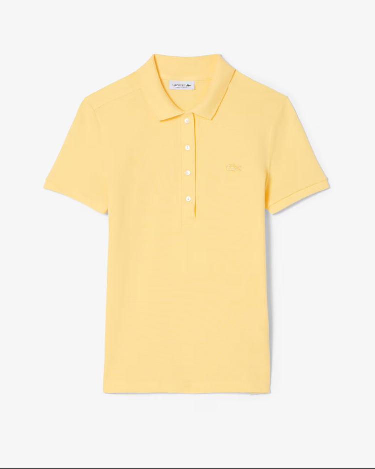 Slim Fit Stretch Piqué Polo Shirt - Ljusgul