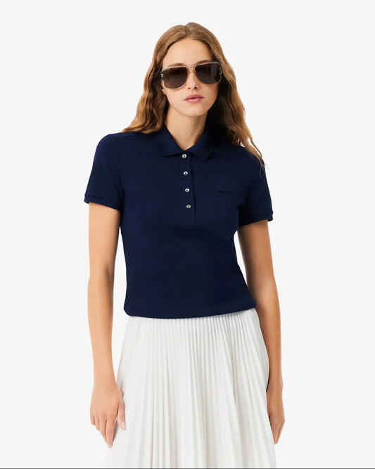 Lacoste marinblå pikétröja dam kort ärm