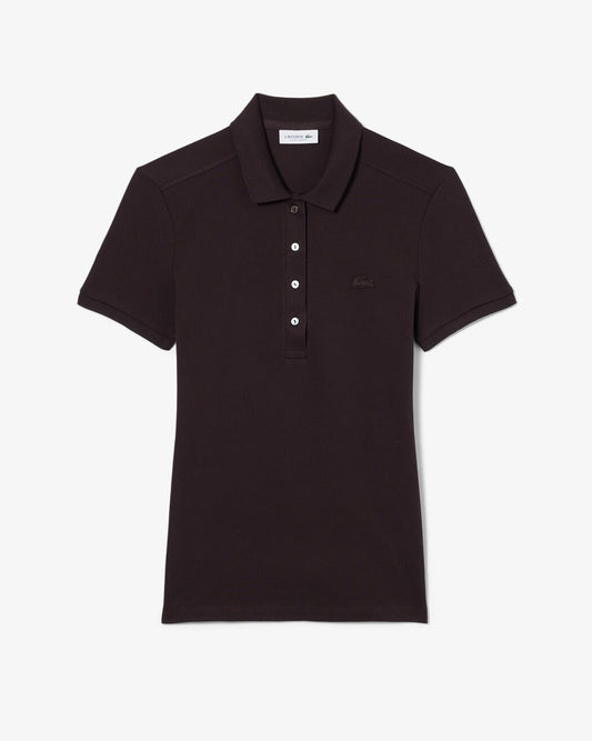 Slim Fit Stretch Piqué Polo Shirt - Brun