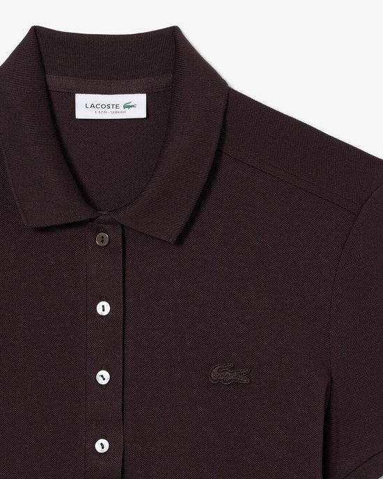 Lacoste brun pikétröja herr kortärmad