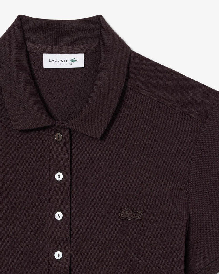 Lacoste brun pikétröja herr kortärmad