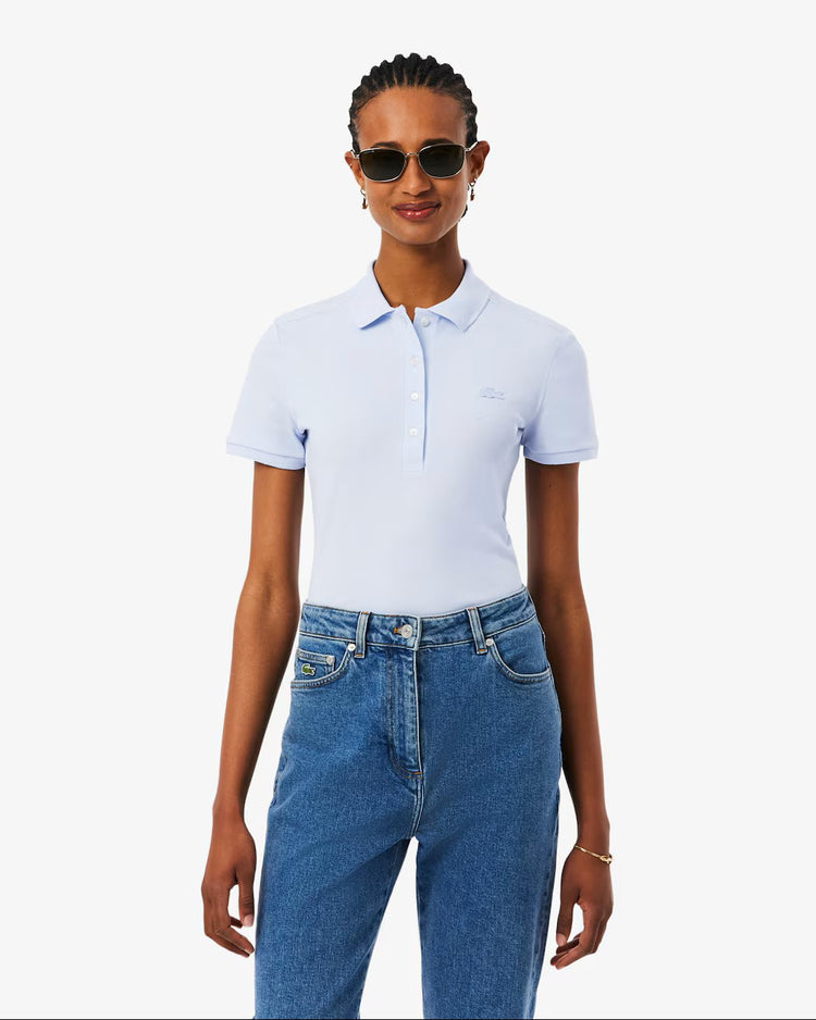 Slim Fit Stretch Piqué Polo Shirt - Ljusblå