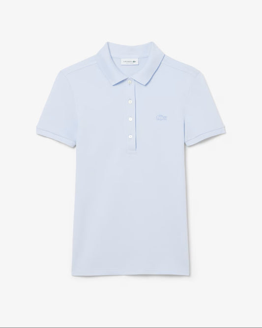Slim Fit Stretch Piqué Polo Shirt - Ljusblå