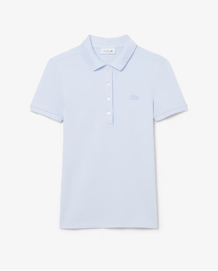 Slim Fit Stretch Piqué Polo Shirt - Ljusblå
