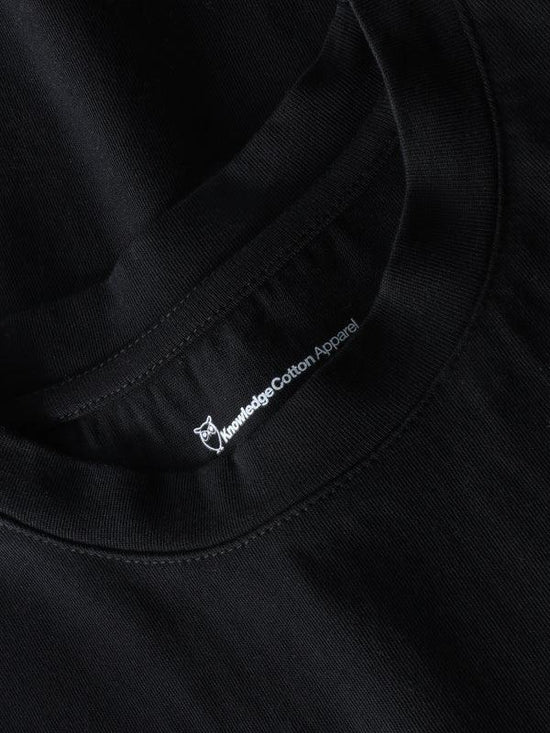 Knowledge Cotton Apparel svart t-shirt herr, relaxed fit, rund hals