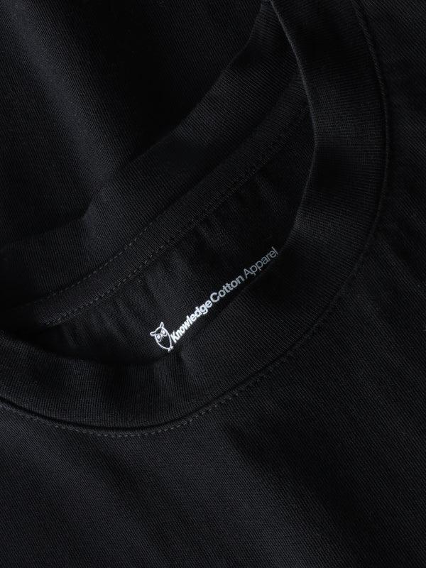 Knowledge Cotton Apparel svart t-shirt herr, relaxed fit, rund hals