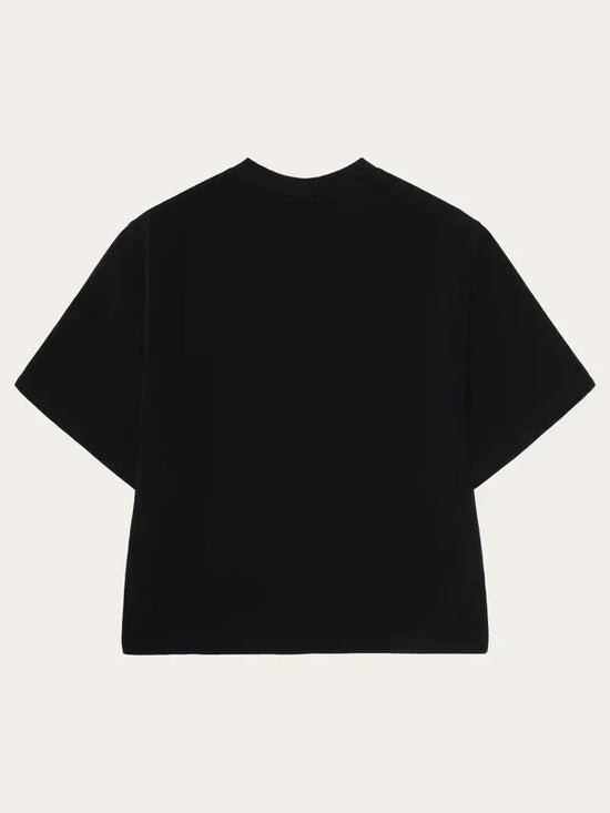 Relaxed svart t-shirt herr, rund hals, kort ärm