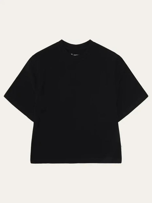 Relaxed svart t-shirt herr, kortärmad bomullströja