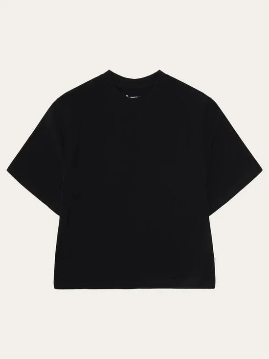 Relaxed svart t-shirt herr, kortärmad bomullströja
