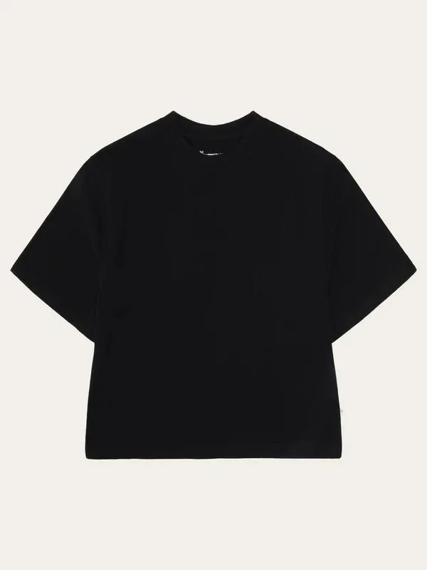 Relaxed svart t-shirt herr, kortärmad bomullströja