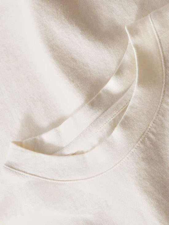 Relaxed t-shirt egret färg herr t-shirt kort ärm bomull