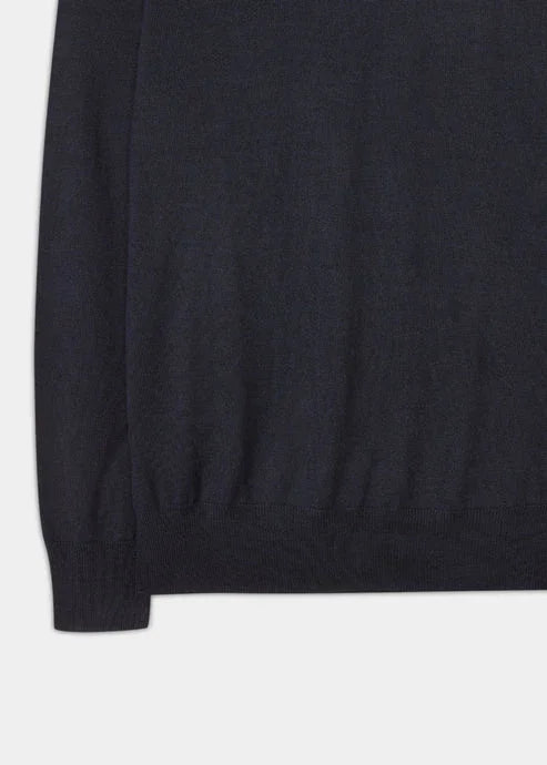 Roll-neck merinoulltröja herr stickad tröja navy – Holmens Herr