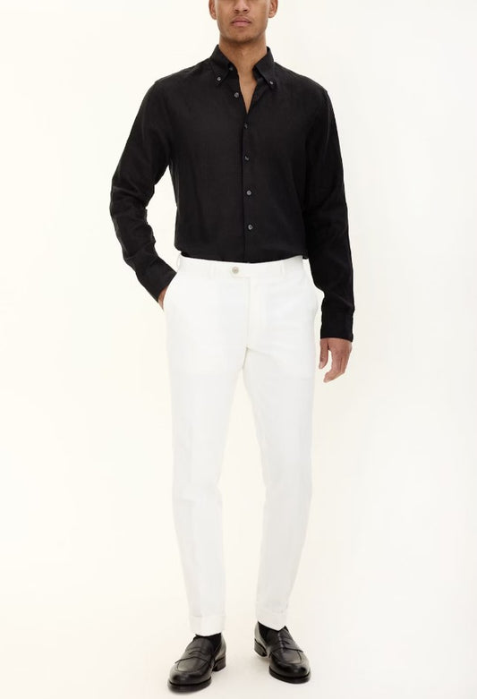 Denz Turn Up Trousers - Vit
