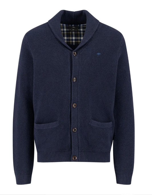 Cardigan med sjalkrage - Marinblå