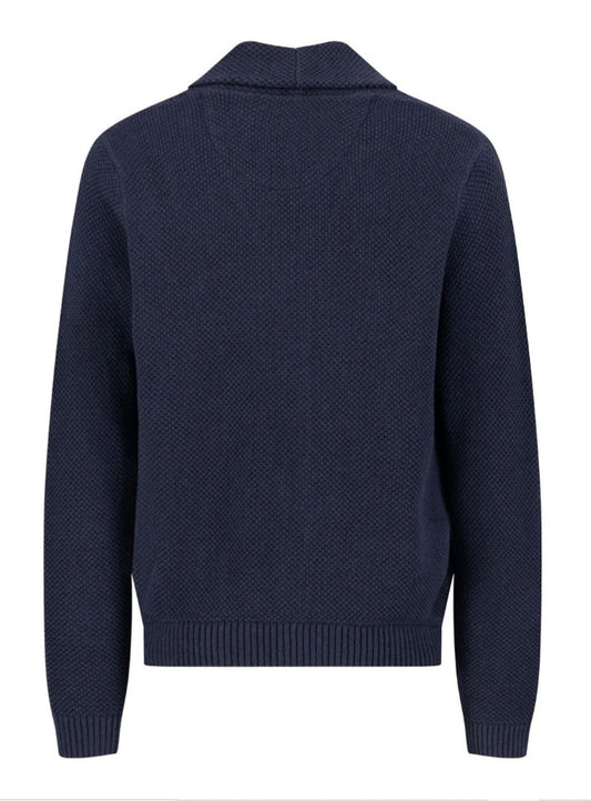 Cardigan med sjalkrage - Marinblå
