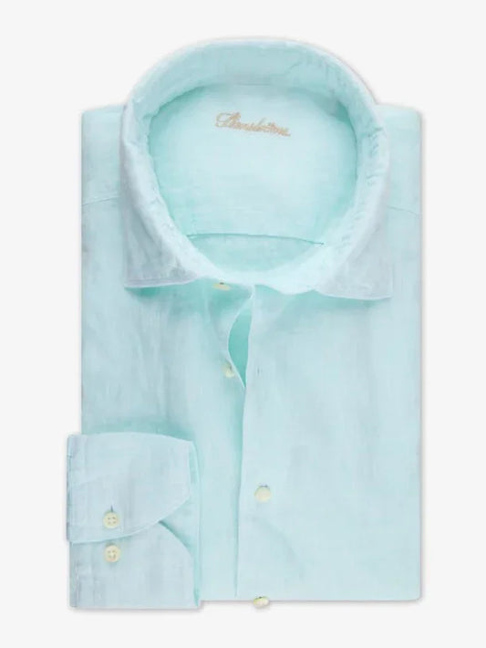Aqua linneskjorta långärmad herr Signore blu