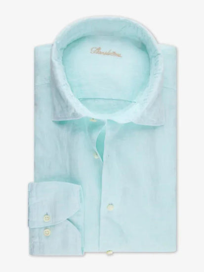 Aqua linneskjorta långärmad herr Signore blu