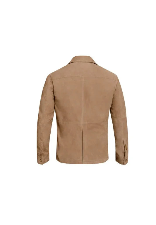 Brun skinnjacka herr, slim fit, bakifrån