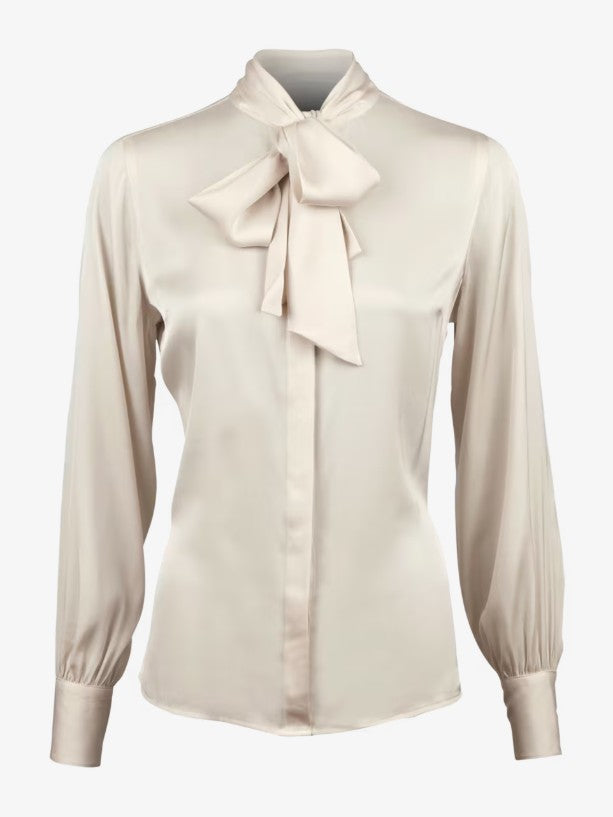 Selma Blouse, Bowtie Flyfront - Champagne