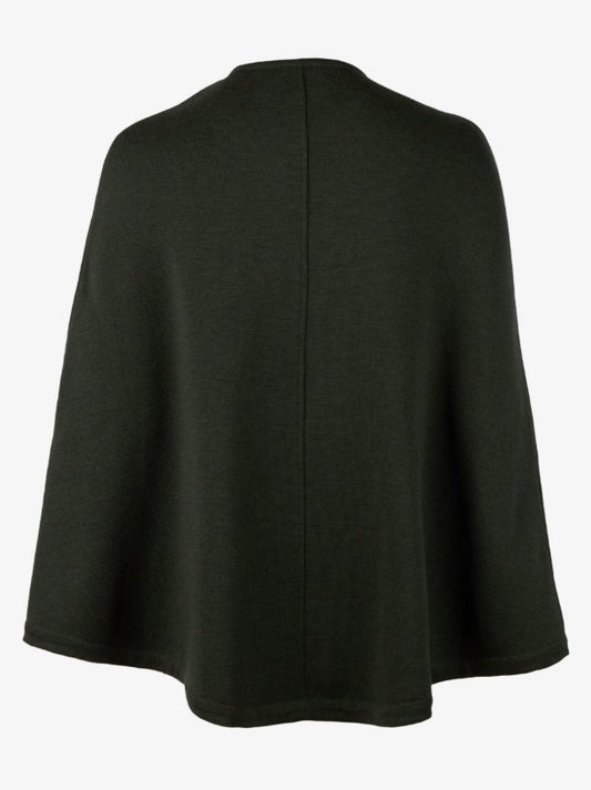 Mary Poncho, Knitted - Dark green