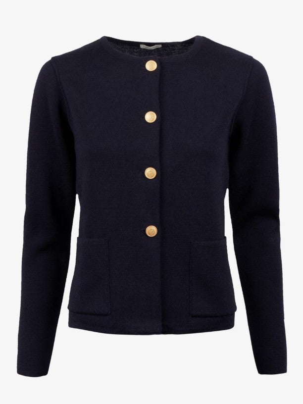 Stina Cardigan, Knitted - Navy
