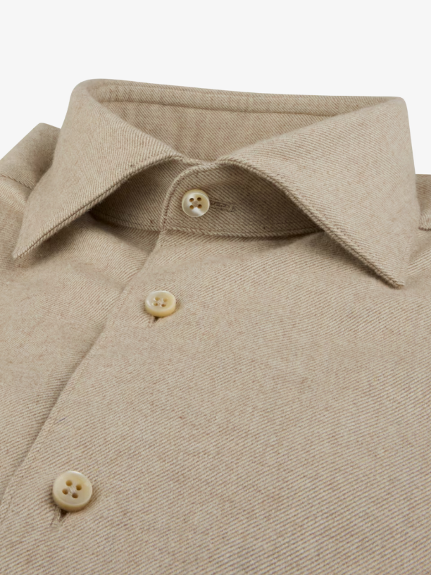 Regular Fit Flanellskjorta - Beige