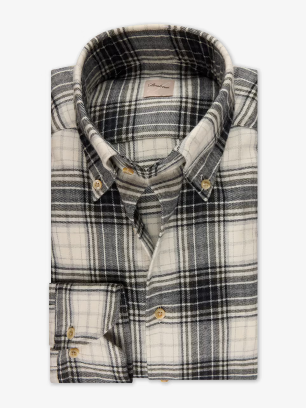 Regular Fit Flanellskjorta - Mörkgrönrutig