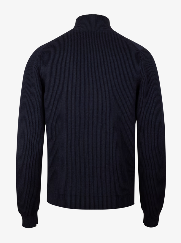 Cardigan Knitted Hybrid Buttoned Alcantara - 180 Navy