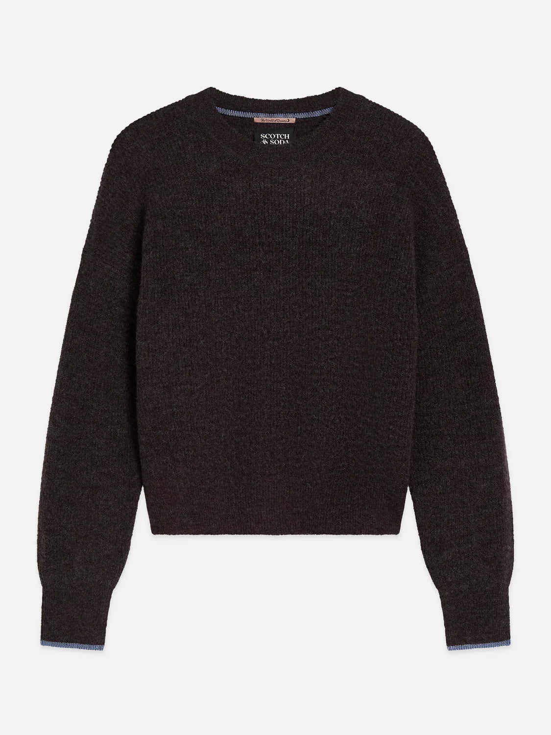Fuzzy crew-neck pullover - Shale Melange – bild 5