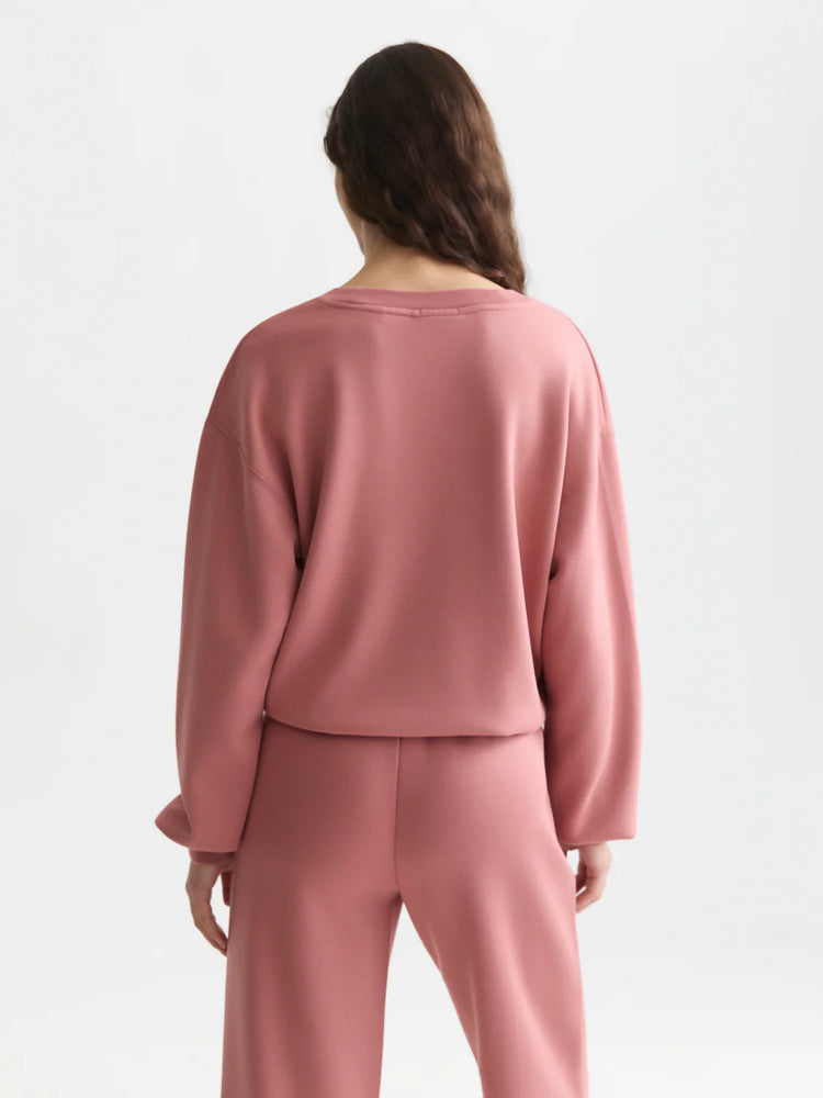 Modal V-neck sweatshirt - Withered Rose
