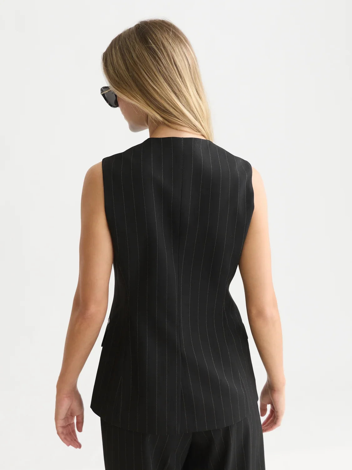 Lurex pinstripe tailored gilet - Meteorite – bild 4