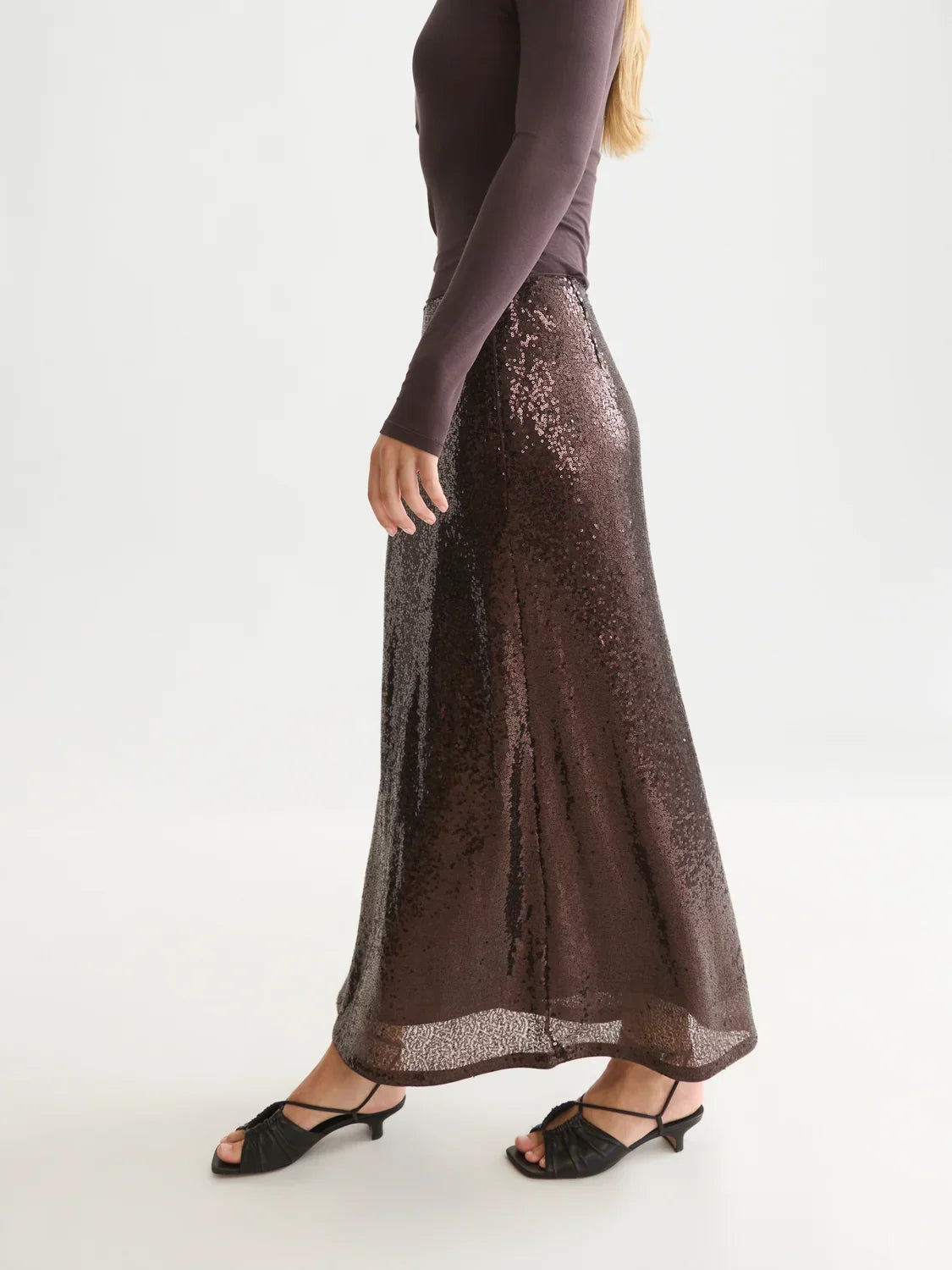 Sequins ankle length skirt - Shale – bild 3