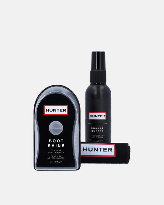 Hunter sko- och gummistövelvårdssats med Boot Shine och Rubber Buffer