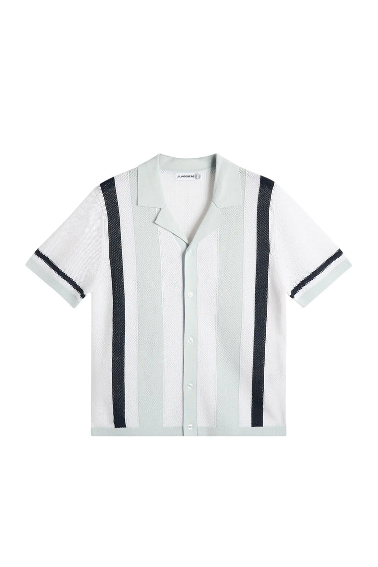 Remus Resort Collar Knit Polo - Skywriting