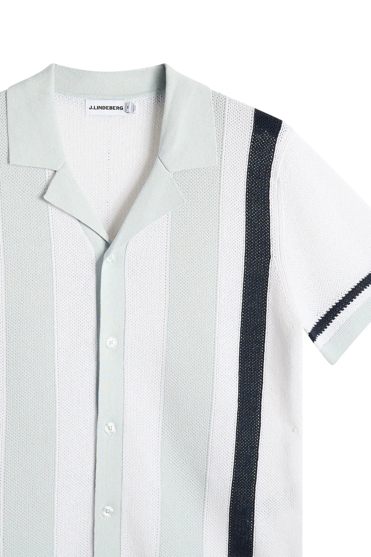 Remus Resort Collar Knit Polo - Skywriting