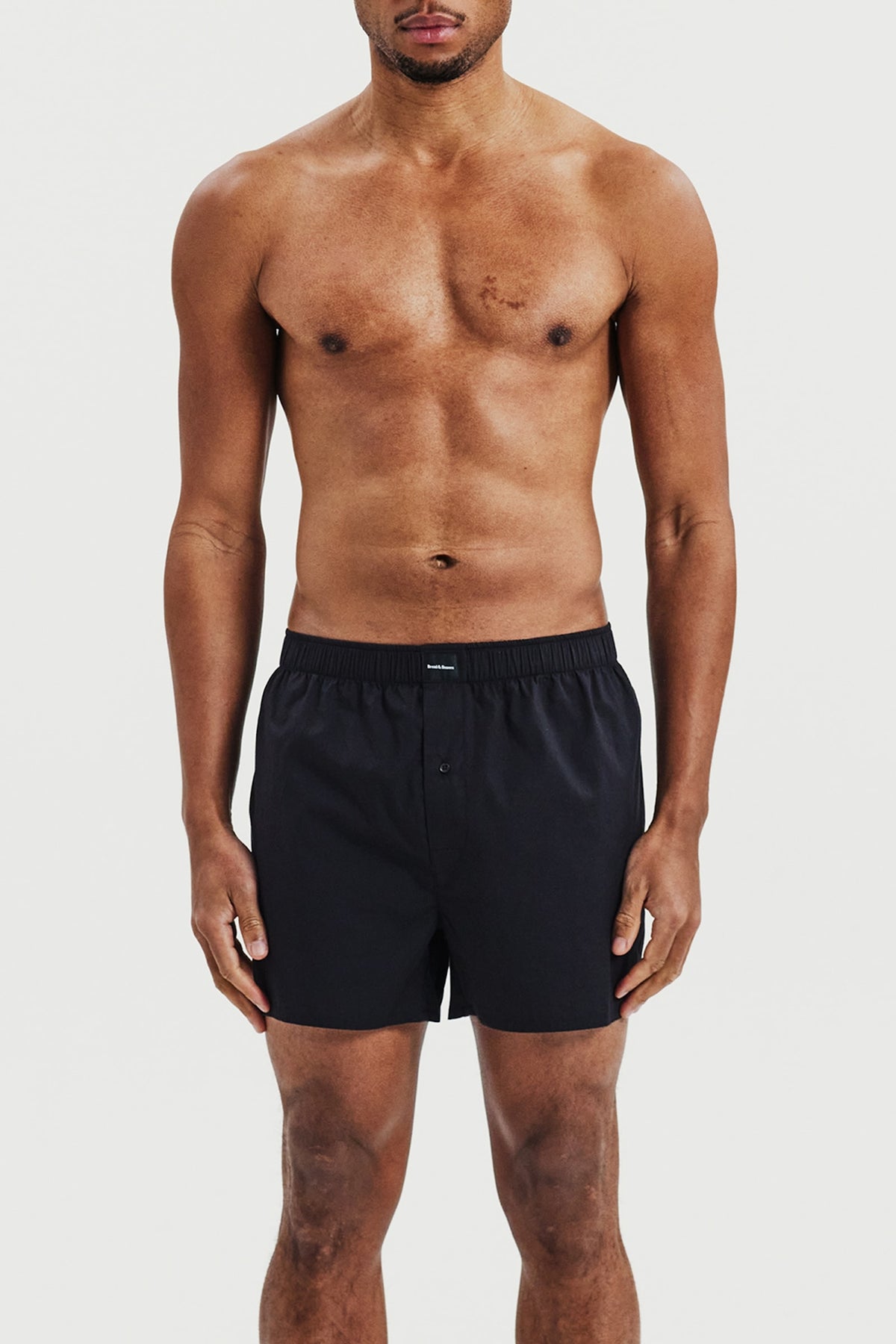 Boxershorts i bomullspoplin, 2-pack - Svart – baksida