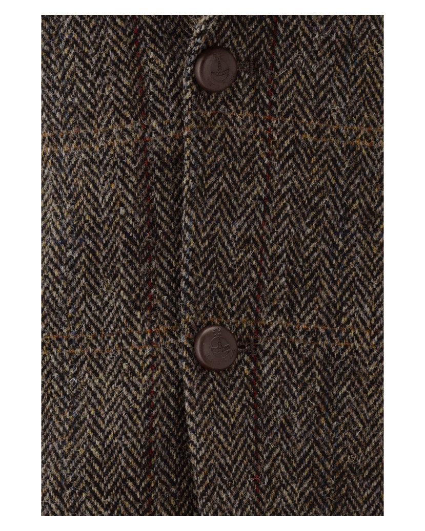 Kavaj Theo-G-HT SV i Harris Tweed, rutig - Mörkgrön – detalj 2