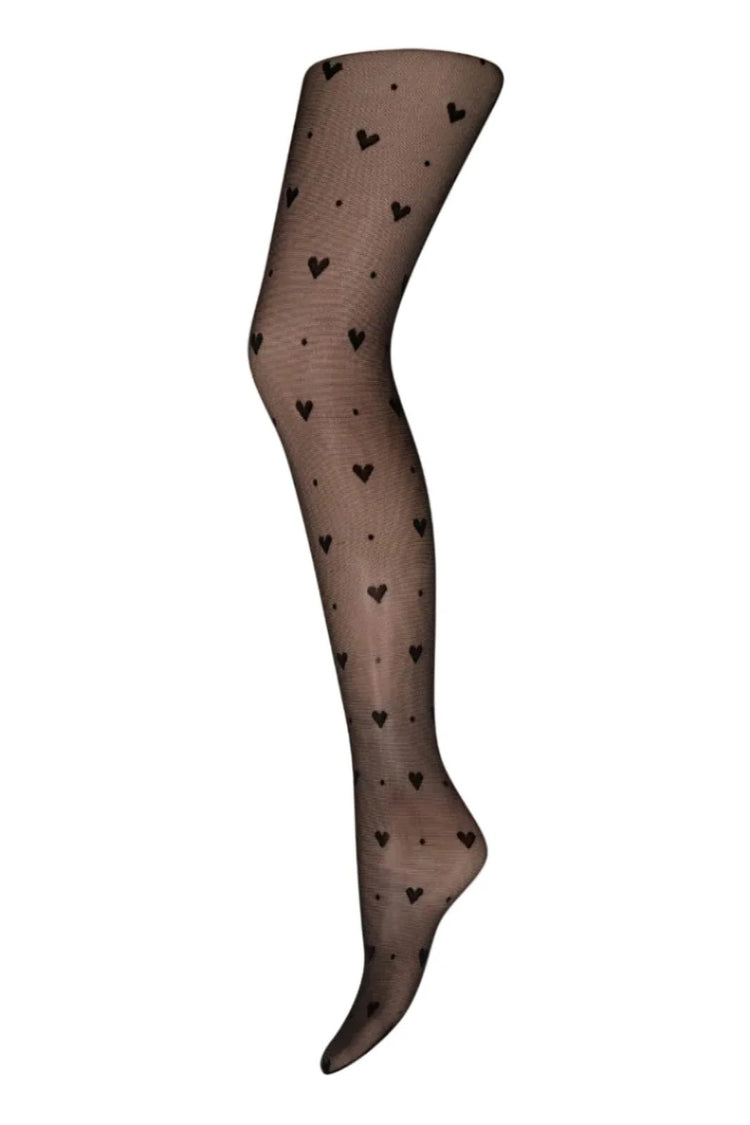 DECOY tights hearts 30 denier - Svart