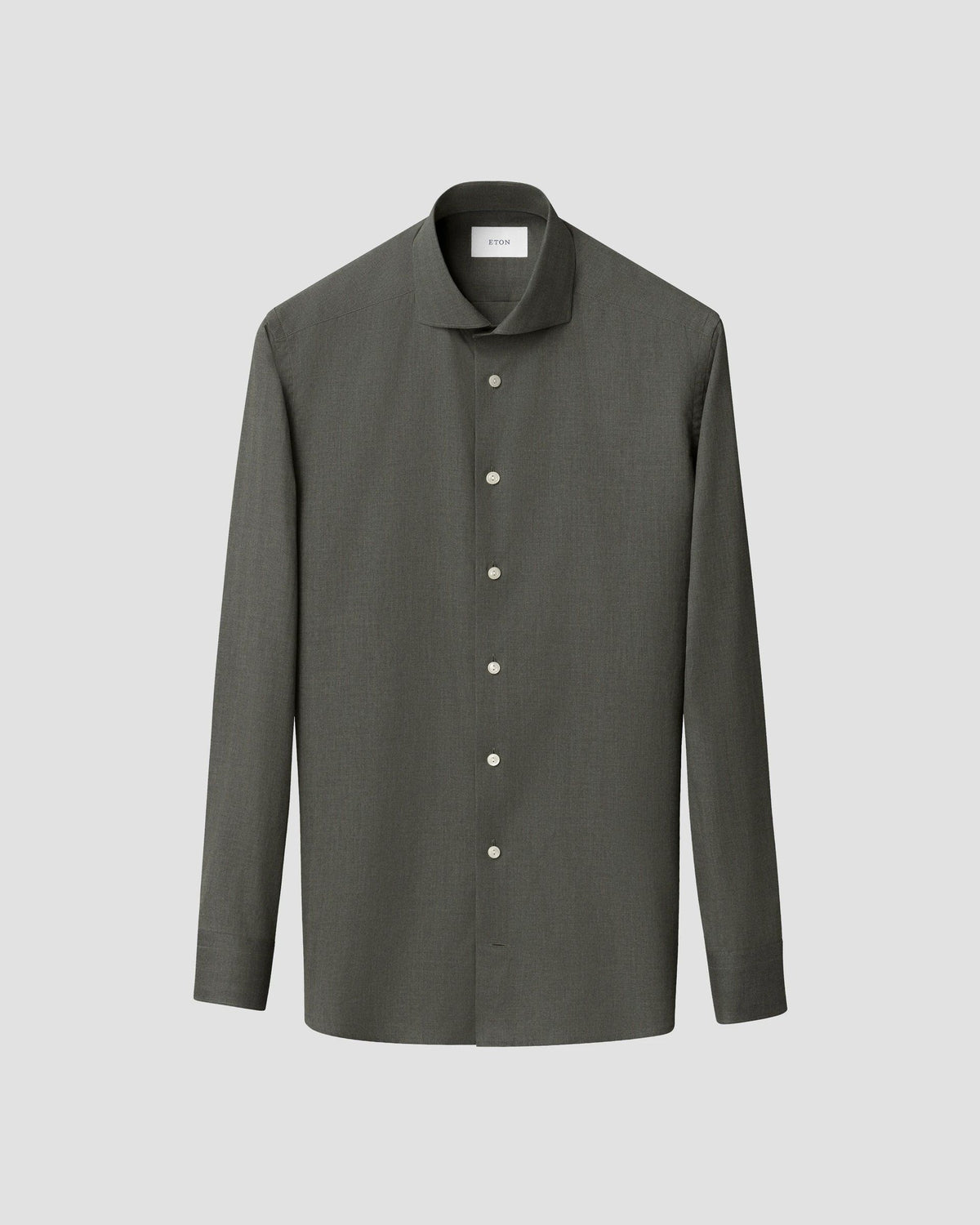 Enfärgad Signature Flannel-skjorta Classic - Mörkgrön