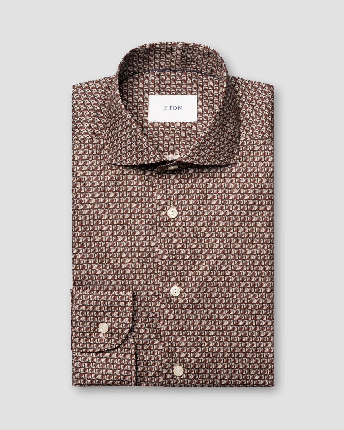 Signature Twill-skjorta med geometriskt mönster Contemporary - Mörkröd