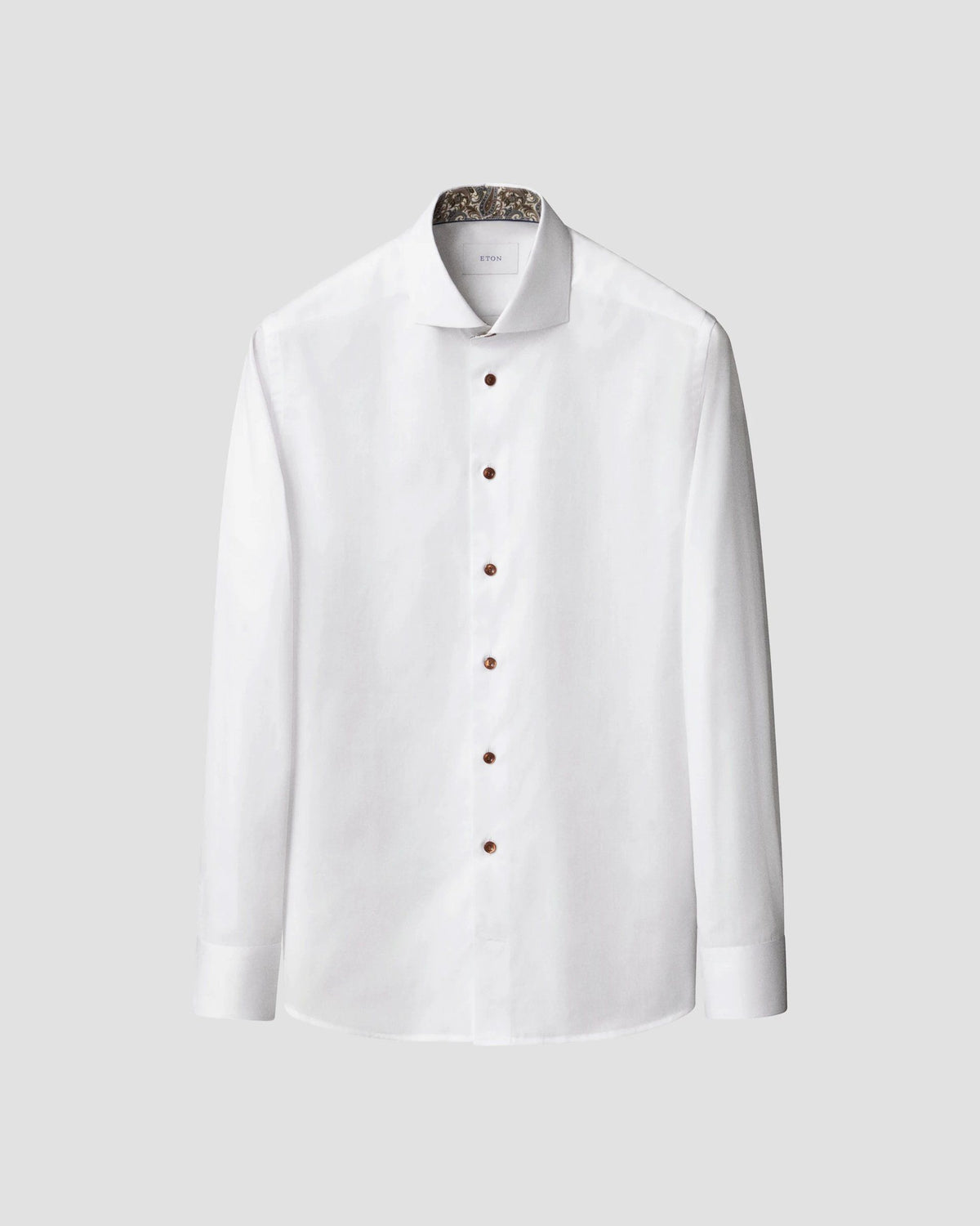 Signature Twill-skjorta med paisley-detaljer Classic - Vit