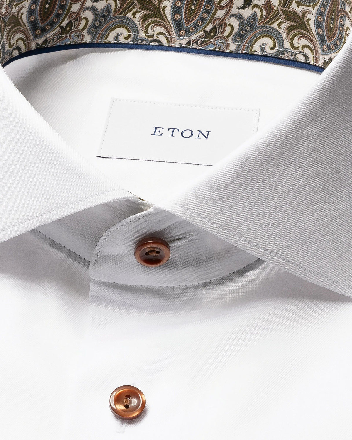 Signature Twill-skjorta med paisley-detaljer Classic - Vit