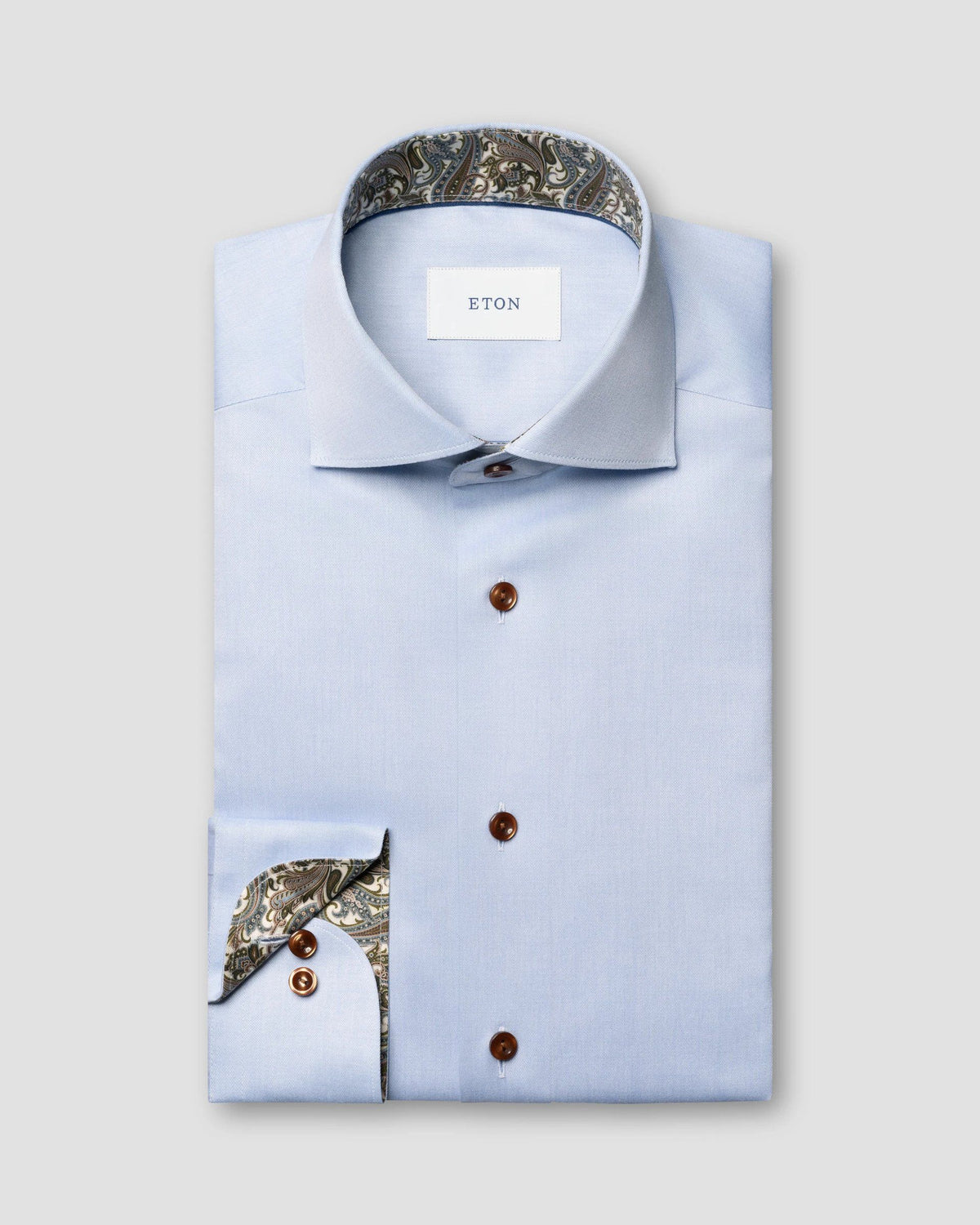 Signature Twill-skjorta med paisley-detaljer Classic - Ljusblå